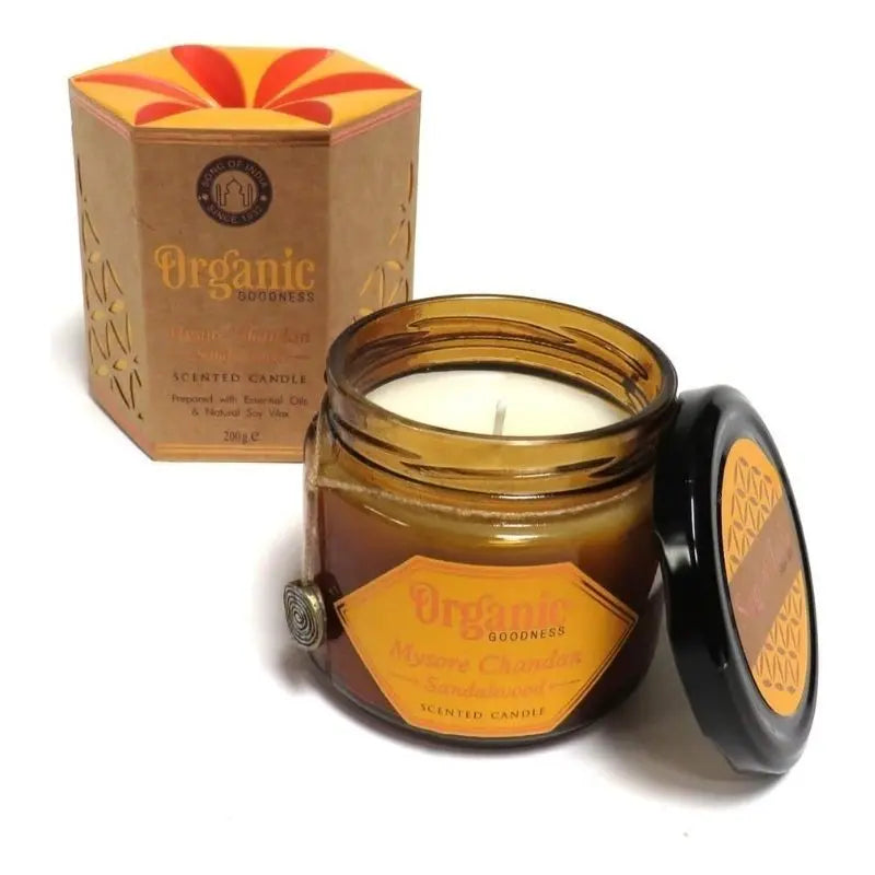 Vela de soja com óleos essenciais Organic Goodness - Sândalo